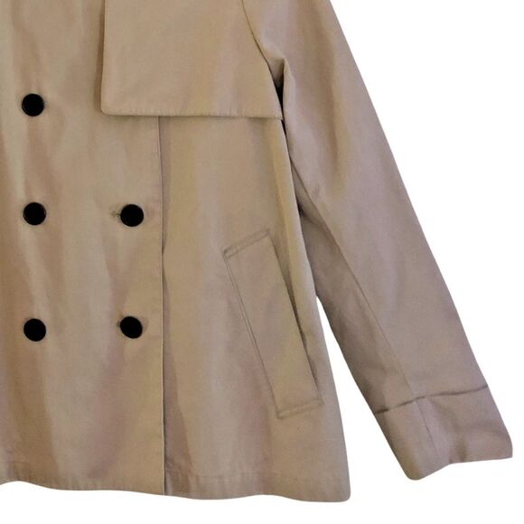 Everlane Swing Trench Coat Womens L Classic Khaki Cropped Double Breasted Jacket - Picture 7 of 14